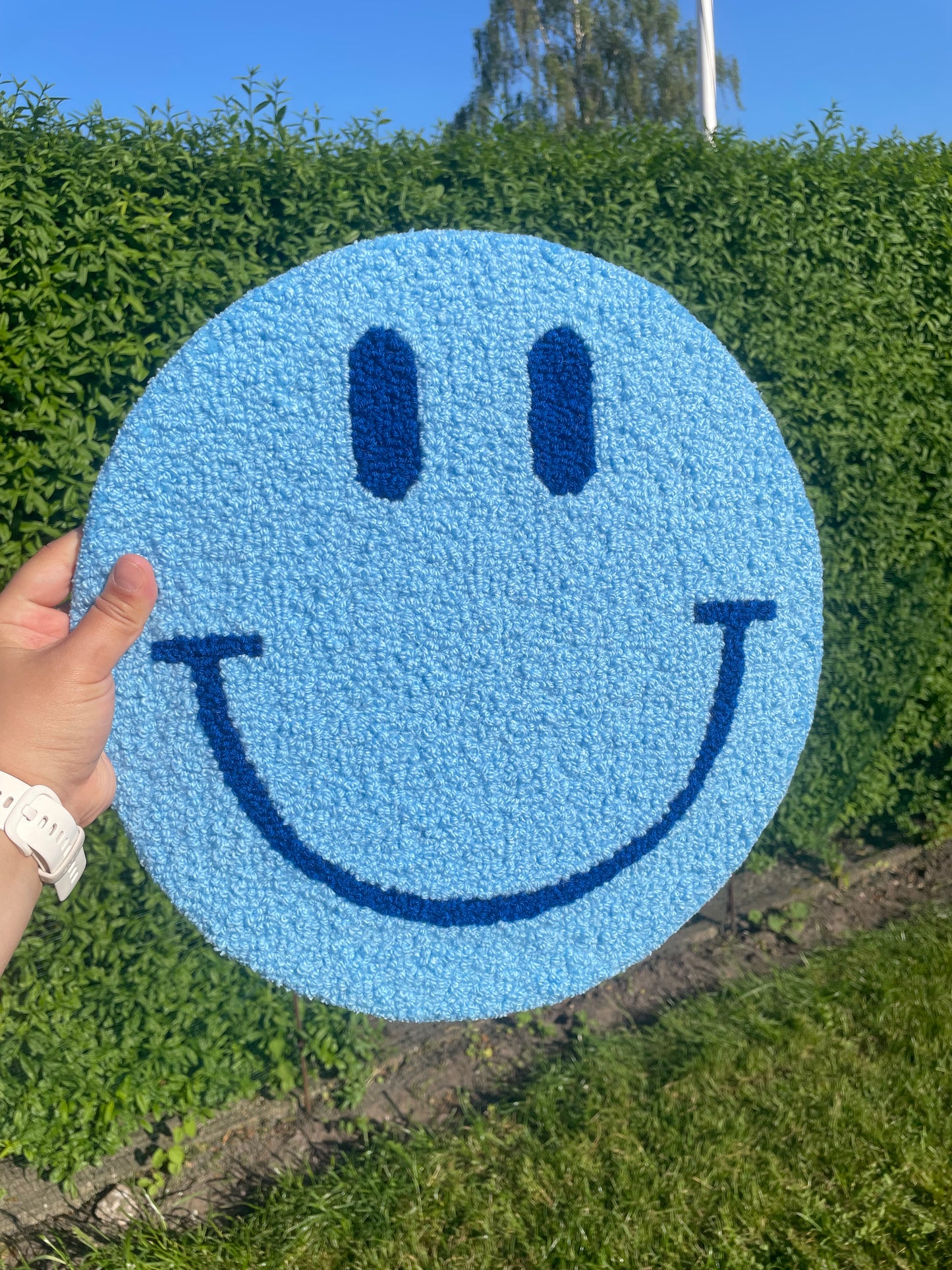 Smiley Vægtæppe (Lyseblå)