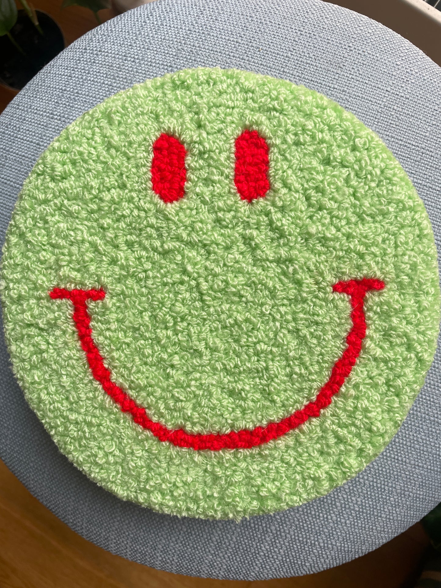 Smiley Vægtæppe (Lysegrøn/Rød)