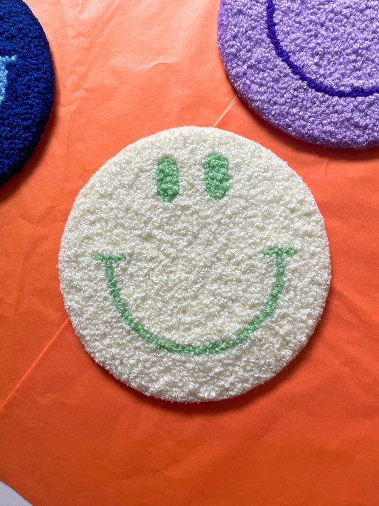 Smiley Vægtæppe (Hvid/Grøn)